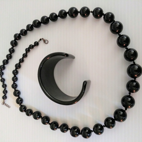 Vintage Black Unico Necklace & Bracelet - Picture 6 of 8